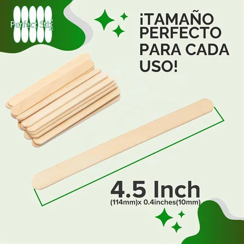 Vista 2 de Perfect Stix Palitos de madera para manualidades, 4.5 pulgadas, madera de abedul americano, 1000