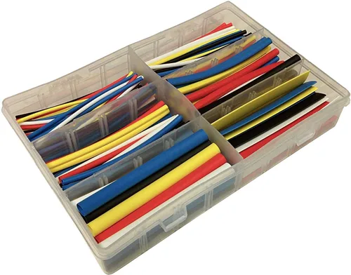 Vista 5 de Electriduct Kit de tubos termorretráctiles de 170 piezas, relación 2:1, 4 pulgadas de longitud, rango de tamaños surtidos: 1/16" a 3/8" (negro)