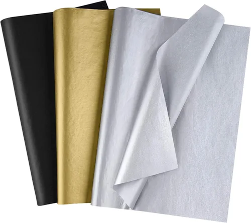 Vista 9 de MIAHART 50 hojas de papel de seda negro de 20 x 14 pulgadas, papel de regalo a granel, papel de regalo para decoración de graduación, fiesta