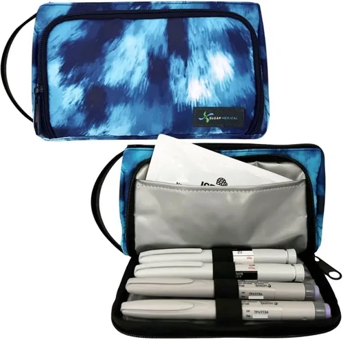 Vista 12 de Sugar Medical Bolsa aislante para insulina con organizador de bolígrafos de diabetes – Bolsa de viaje para diabéticos para bolígrafos de insulina