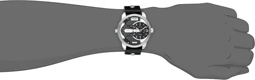 Vista 2 de Diesel de los hombres DZ7307Mini Daddy Acero Inoxidable Negro reloj de piel