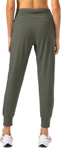 Vista 2 de Soothfeel Pantalones deportivos para mujer, con bolsillos de cremallera y pretina alta, para entrenamiento y yoga