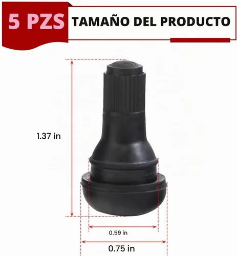 Vista 2 de 5 piezas de vástago de válvula de neumático a presión, repuesto duradero TR412 sin cámara, vástago de válvula universal para neumáticos automotrices