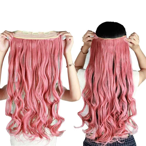 Vista 38 de S-noilite Extensiones de cabello de una pieza con clip, color rubio balayage de 18 pulgadas, en forma de U, extensiones de cabello de trama de una