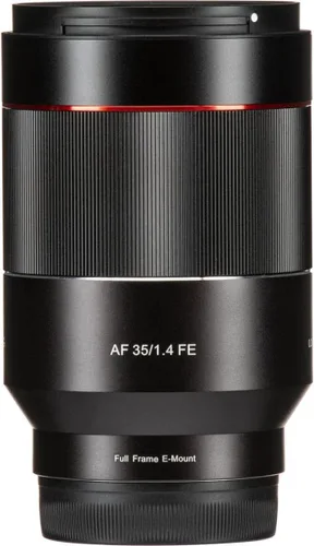 Vista 6 de Samyang SYIO3514-E AF 1.378 in f1.4 Lente de marco completo para cámaras Sony E/FE Mount - Enfoque automático, gran angular, apertura rápida F1.4