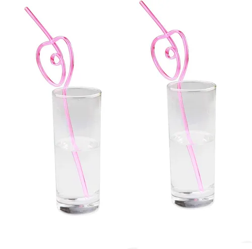Vista 2 de 12 popotes de fiesta en forma de corazón, popotes para beber, accesorios novedosos para bodas, fiestas de cumpleaños