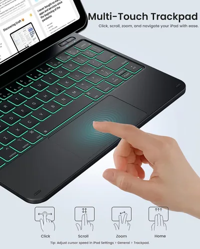 Vista 5 de typecase Funda de teclado Edge para iPad de 11ª generación A16 (2025) y 10ª generación de 10.9 pulgadas (2022) - Trackpad multitáctil, teclado