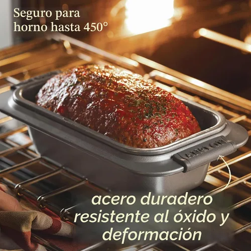 Vista 8 de Anolon Advanced 54715 - Juego de 2 moldes antiadherentes para hornear, color gris con agarres de silicona