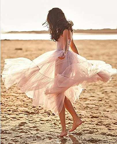 Vista 2 de Vestido de graduación de tul para mujer, con un hombro, plisado, acampanado, largo hasta el té, vestido de fiesta de noche, vestidos de baile