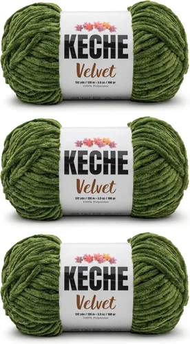 Vista 102 de Keche Hilo para ganchillo, hilo de terciopelo, chenilla suave, manta de bebé voluminosa amigurumi Yarn 3.53 oz (132 yardas) - Arona