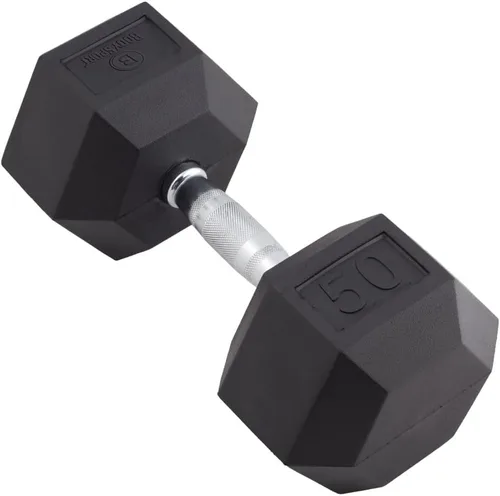 Vista 12 de Body Sport Mancuerna hexagonal con revestimiento de goma, individual – Mancuernas para ejercicios – Equipo de entrenamiento de fuerza – Accesorios