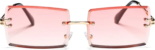 Vista 105 de Gafas de sol rectangulares para hombres/mujeres, gafas de sol pequeñas sin montura cuadrada