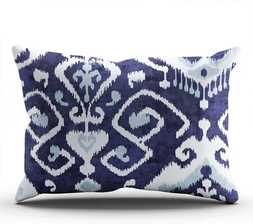 Vista 43 de Fundas de almohada decorativas Ikat con patrón de diamante en rojo y crema, cojín personalizable rectangular, tamaño 12 x 16 pulgadas, funda