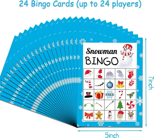Vista 2 de Joy Bang Juego de Bingo de Navidad para Niños y Adultos - Juego de Bingo de Muñeco de Nieve Juegos de Actividades de Manualidades Navideñas