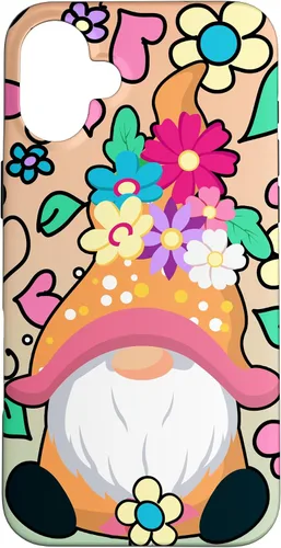 Vista 23 de Funda para iPhone XR con diseño de gnomo de verano y flores de margarita