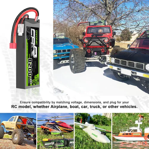 Vista 5 de OVONIC 2S Lipo Batería 7.4V 8200mAh 120C Lipo con conector T (paquete de 2)