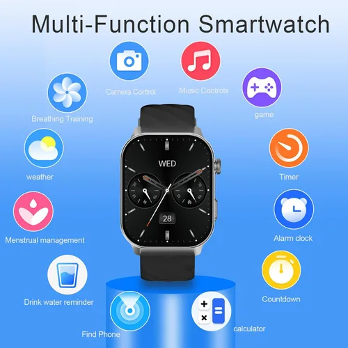 Vista 7 de Reloj inteligente para hombres y mujeres (respuesta/hacer llamadas), con GPS integrado, pantalla HD de 2.1 pulgadas, monitor de frecuencia
