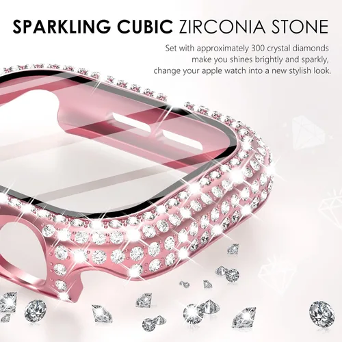 Vista 145 de Surace Bling - Carcasa con protector de pantalla para Apple Watch Series 3, 2, 1 de 1.496 pulgadas