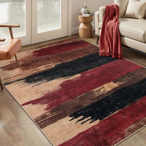 Vista 77 de Ciicool Alfombra moderna abstracta de 2 x 3 pulgadas, lavable, pequeña, antideslizante, de pelo bajo, alfombra de entrada plegable para cocina