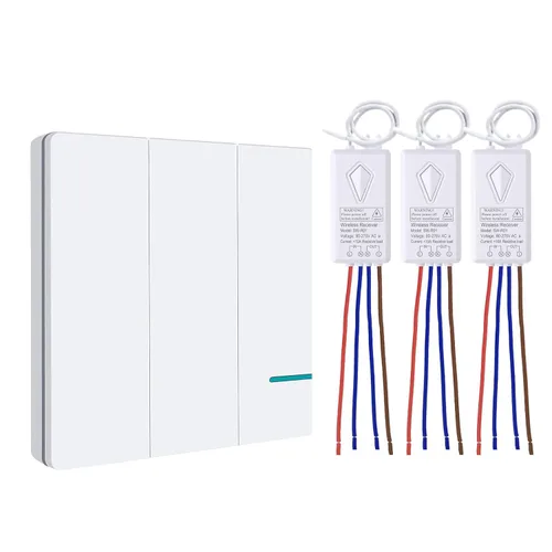 Vista 11 de Thinkbee Kit de interruptor de luz inalámbrico, interruptor de pared remoto