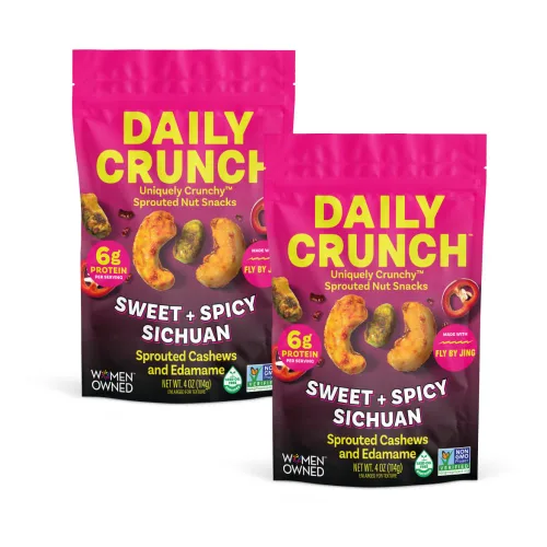 Vista 7 de Daily Crunch Almendras germinadas, churro de canela, paquete de aperitivos