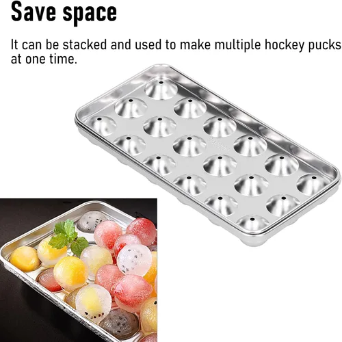 Vista 7 de Bandeja de acero inoxidable 304, herramienta de fabricación de hielo duradera con tapa para el hogar, cocina de verano, fiesta, campamento