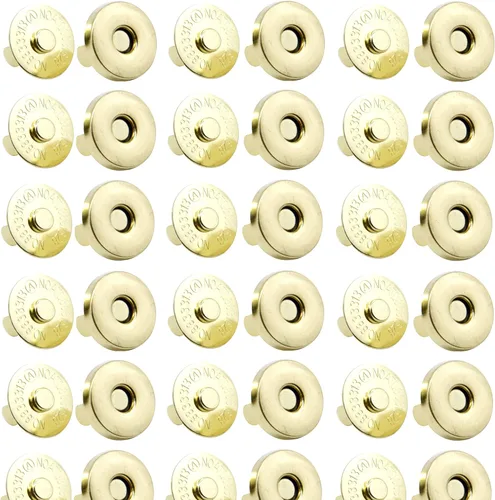 Vista 12 de MYUBWTF Juego de 20 broches magnéticos con cierre de botón, cierre magnético de 3/4 pulgadas, kit de repuesto de botón magnético para costura Latón