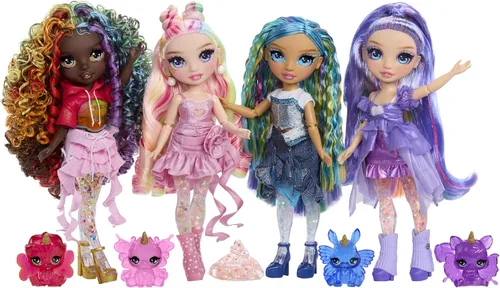 Vista 5 de Rainbow High Rainbow Shimmers with Slime - Bella, rosa de 11 pulgadas, crea una muñeca de moda arcoíris, kit de slime