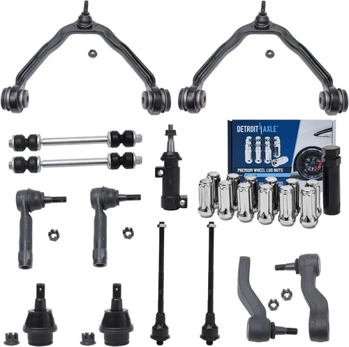 Vista 136 de Detroit Axle - Kit de suspensión frontal de 15 piezas para Jeep Grand Cherokee 99-04 1999 2000 2001 2002 2003 2004, brazos de control superior e