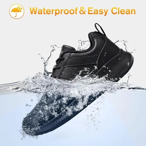 Vista 3 de Taquco Zapatos antideslizantes para hombre, impermeables, para cocina, chef, trabajo, servicio de alimentos, zapatos de trabajo antideslizantes