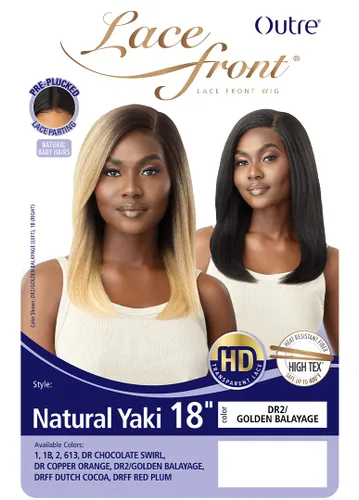 Vista 2 de Outre Peluca de encaje frontal - Natural Yaki 18" (marrón oscuro 2)