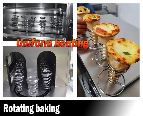 Vista 3 de TZ Máquina de cono de pizza - Máquina de 4 conos con horno, 110V/60Hz