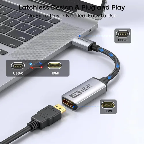 Vista 6 de 4K@60Hz USB C al adaptador HDMI, soporte Thunderbolt 3/4/5