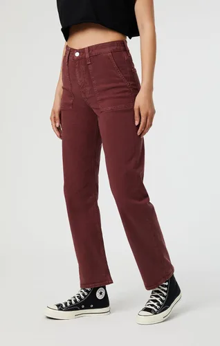 Vista 3 de Mavi Shelia - Pantalones rectos de tiro alto con bolsillo frontal para mujer