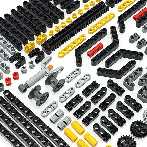 Vista 4 de ZHX Technical Parts - Juego de 457 piezas, barras de empuje para vehículos técnicos MOC Building Block Toys