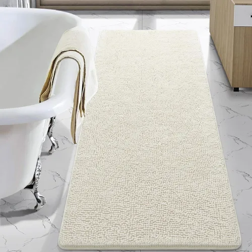 Vista 14 de LOCHAS - Alfombra de baño de lujo lanuda de 24 x 17 pulgadas, color beige