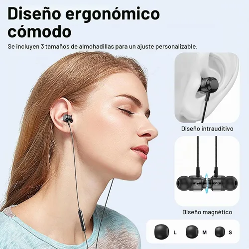 Vista 3 de Auriculares USB C para Samsung Galaxy S24 S23Ultra FE S22, auriculares USB C con cable con micrófono estéreo tipo C auriculares magnéticos tipo C