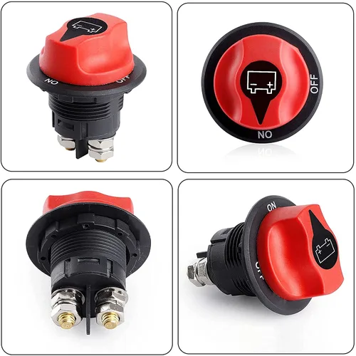 Vista 5 de Interruptor de desconexión de batería - Aislador de corte de 12V-48V - Máx. 32V CC 100A Cont 150A INT Interruptor de encendido y apagado para 100A
