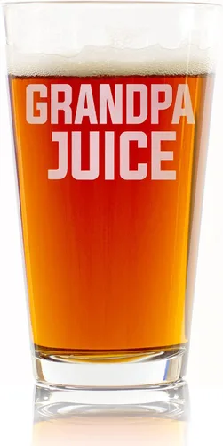 Vista 2 de GRANDPA JUICE - Vaso de cerveza – Regalo divertido para papá, tío abuelo de hija, hijo, esposa, día del padre (personalizado)