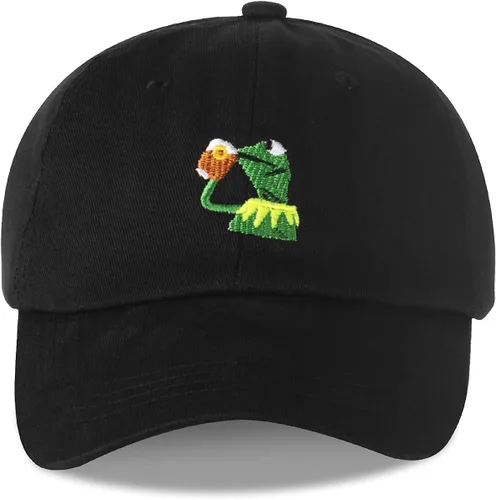 Vista 13 de Gorra de béisbol bordada Kermit The Frog ajustable, unisex, clásica, para papá