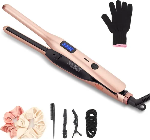 Vista 8 de Plancha plana de cerámica pequeña para cabello corto, barbas y duendecillos