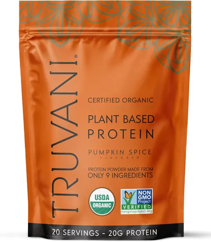 Vista 17 de Truvani Proteína en polvo de guisante vegana Banana Canela 20g de proteína vegetal orgánica 20 porciones Keto Sin gluten ni lácteos Bajo