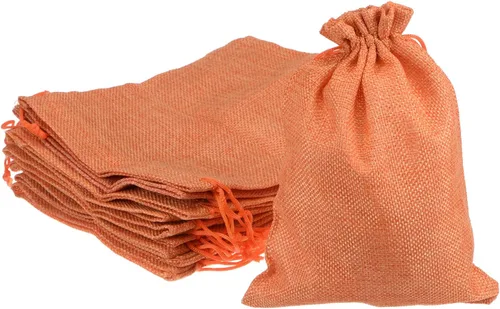 Vista 6 de HARFINGTON 10 bolsas pequeñas de arpillera con cordón, bolsa de regalo de 5 x 7 pulgadas, bolsas de joyería para regalos de fiesta de boda, regalos