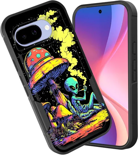 Vista 109 de Funda para Pixel 6A, funda híbrida de doble capa resistente a prueba de golpes de policarbonato duro de silicona suave TPU para Google Pixel 6A
