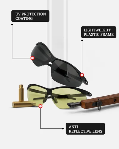 Vista 2 de Aqulius 3pk Shooting Glasses - Safety Glasses - Eye Protection for Shooting Range, Tactical Shooting Goggles