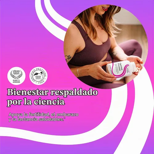 Vista 4 de Cápsulas Optimal Prenatal, sin hierro, fórmula médica, para mejorar la salud, 240 cápsulas vegetarianas