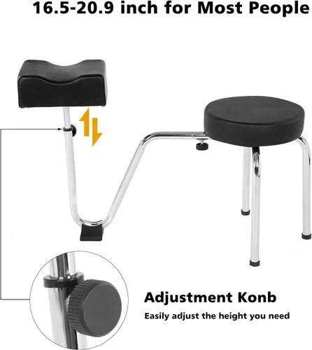 Vista 11 de Taburete portátil para pedicura, altura ajustable, negro, para spa, salón de belleza, estudio