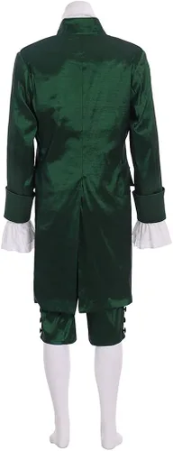 Vista 4 de Disfraz de Hamilton musical para cosplay Outtift Lin-Manuel Miranda Colonial Green Outfit