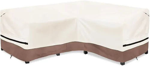 Vista 11 de okcool Funda modular para exteriores, fundas para muebles de patio en forma de L para muebles seccionales de 6 plazas, 85 pulgadas de largo x 32