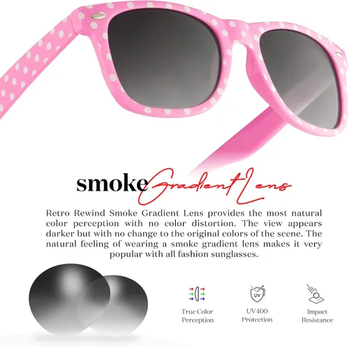 Vista 4 de Retro Rewind Gafas de sol vintage a la moda de lunares para mujer UV400